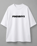 Pindiboys signature drop shoulder t-shirt in white color